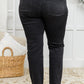 Kortney Mid Rise Straight Leg Jeans In Washed Black
