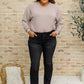 Kortney Mid Rise Straight Leg Jeans In Washed Black