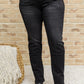 Kortney Mid Rise Straight Leg Jeans In Washed Black