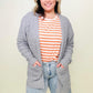Zenana Long Sleeve Popcorn Sweater Cardigan with Pockets