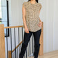 Kristen High Neck Flowy Dotted Blouse In Taupe