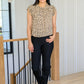 Kristen High Neck Flowy Dotted Blouse In Taupe