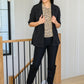 Kristen High Neck Flowy Dotted Blouse In Taupe
