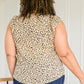 Kristen High Neck Flowy Dotted Blouse In Taupe