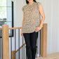 Kristen High Neck Flowy Dotted Blouse In Taupe