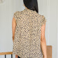 Kristen High Neck Flowy Dotted Blouse In Taupe