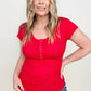 Baby Waffle Snap Button Cap Sleeve Top