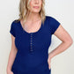 Baby Waffle Snap Button Cap Sleeve Top