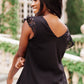 Lace Cap Sleeve Top in Black