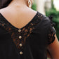 Lace Cap Sleeve Top in Black