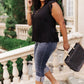 Lace Cap Sleeve Top in Black