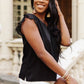Lace Cap Sleeve Top in Black