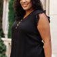 Lace Cap Sleeve Top in Black
