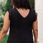Lace Cap Sleeve Top in Black