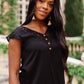 Lace Cap Sleeve Top in Black