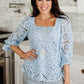 Lace Surprise Blouse In Blue