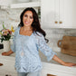 Lace Surprise Blouse In Blue