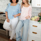 Lace Surprise Blouse In Blue