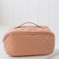 Large Capacity Quilted Makeup Bag in Pink