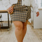Late To Class Plaid Mini Skort