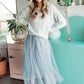 Layered In Lace Skirt In Gray