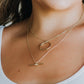 Layered Necklace with Circle and Bar