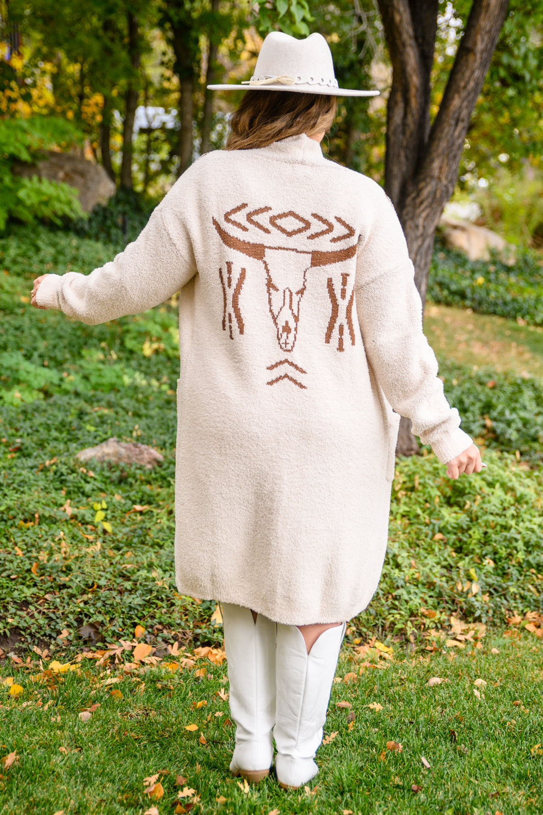 Lead The Way Western Cardigan In Cream