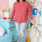 Lean Into Something Cozy Waffle Knit Top in Marsala