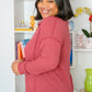 Lean Into Something Cozy Waffle Knit Top in Marsala