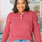 Lean Into Something Cozy Waffle Knit Top in Marsala