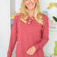 Lean Into Something Cozy Waffle Knit Top in Marsala
