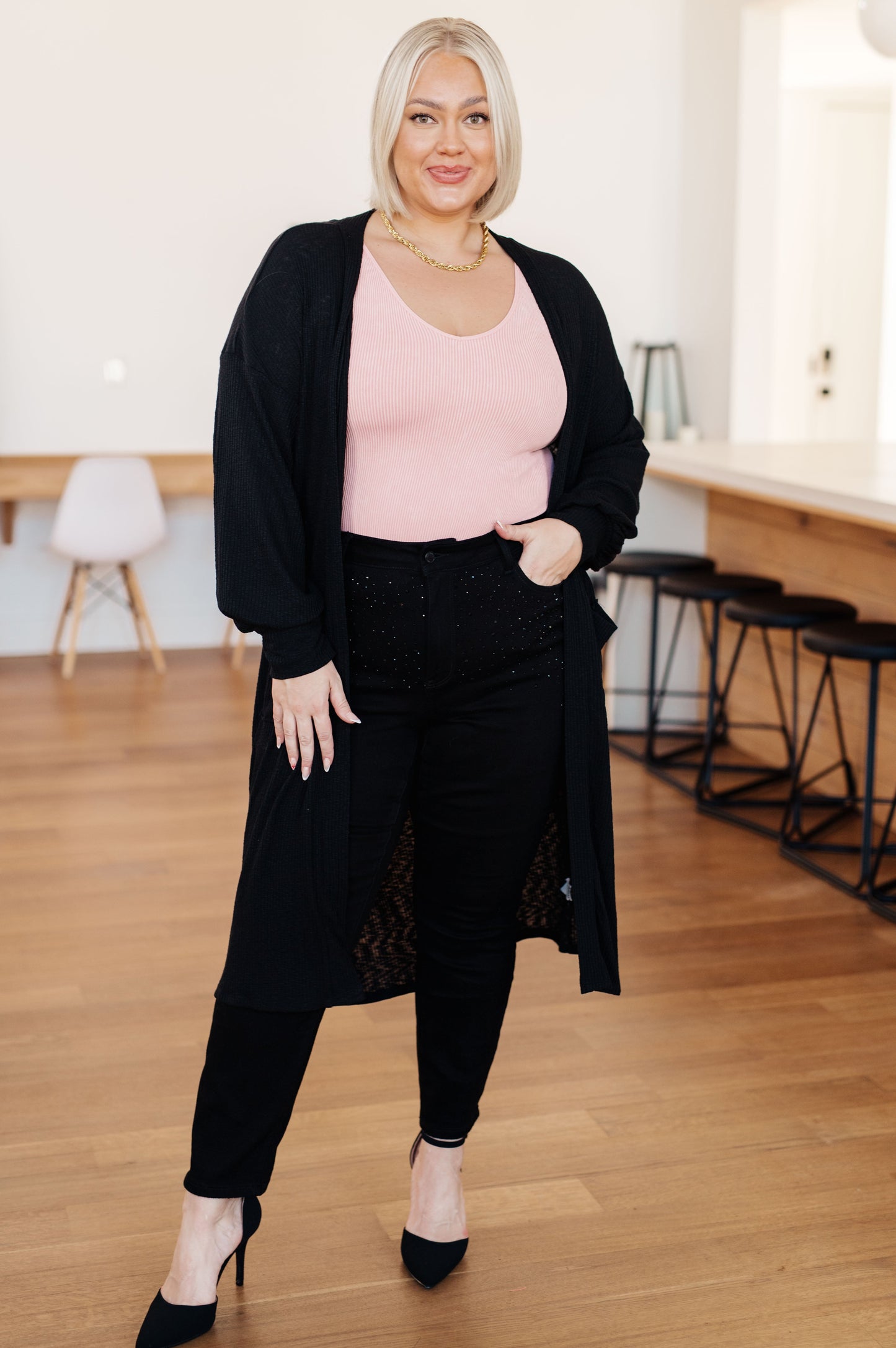 Lengths You'll Go Duster Cardigan in Black