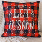 Let It Snow Buffalo Plaid Pillow Case