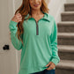 Let Me Think On It Half Zip Pullover in Mint