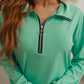 Let Me Think On It Half Zip Pullover in Mint