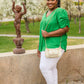 Let's Meet Up Green Blouse