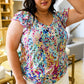 Let's Talk Flutter Sleeve Top