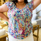 Let's Talk Flutter Sleeve Top