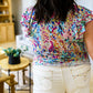 Let's Talk Flutter Sleeve Top