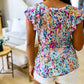 Let's Talk Flutter Sleeve Top