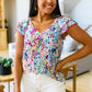 Let's Talk Flutter Sleeve Top