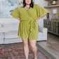 Lovely Life Plisse Romper in Green