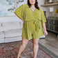 Lovely Life Plisse Romper in Green