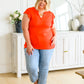 Listen Up V-Neck Top in Tomato