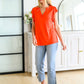 Listen Up V-Neck Top in Tomato