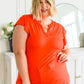 Listen Up V-Neck Top in Tomato