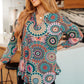 Little Lovely Blouse in Teal Medallion
