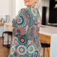 Little Lovely Blouse in Teal Medallion