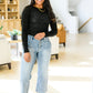 Little Talks Ribbed Long Sleeve Top in Black
