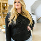 Little Talks Ribbed Long Sleeve Top in Black